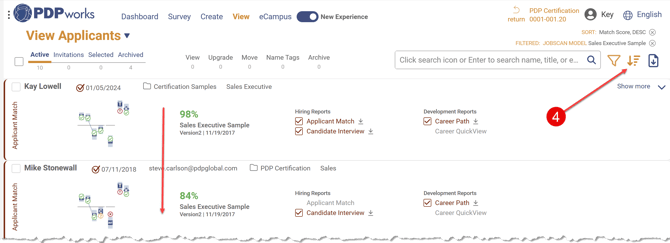 Applicant Match Scores