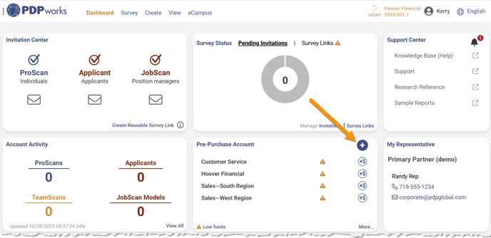 Create Pre-Purchase Account edit