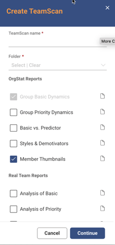 Create TeamScan Panel