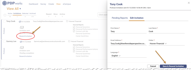 Invitation - Edit and Resend - V3