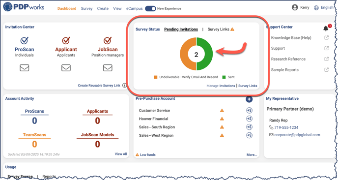 Survey Status tile