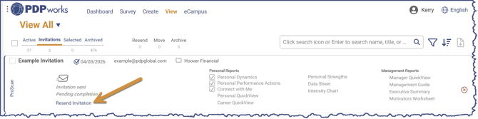Resend Invitation Button - V3