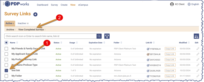 Survey Links - View Completed Surveys-1