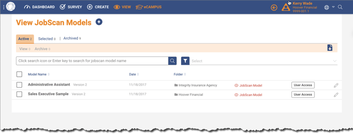 View JobScan Models